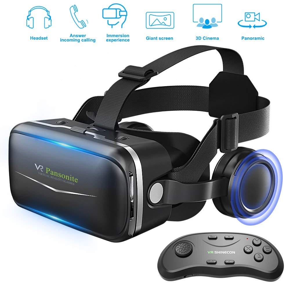 Bluetooth Controller for iPhone 11/Pro/X/Xs/Max/XR/8P/7P,for Samsung S20/S10/S9/S8/Plus/Note 10/9/8,Phones w/ 4.7-6.0in Screen Virtual Reality Headset L005xq ZJJY VR Headsets